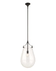 Dewdrop - 1 Light Glass Shade Pendant - Black
