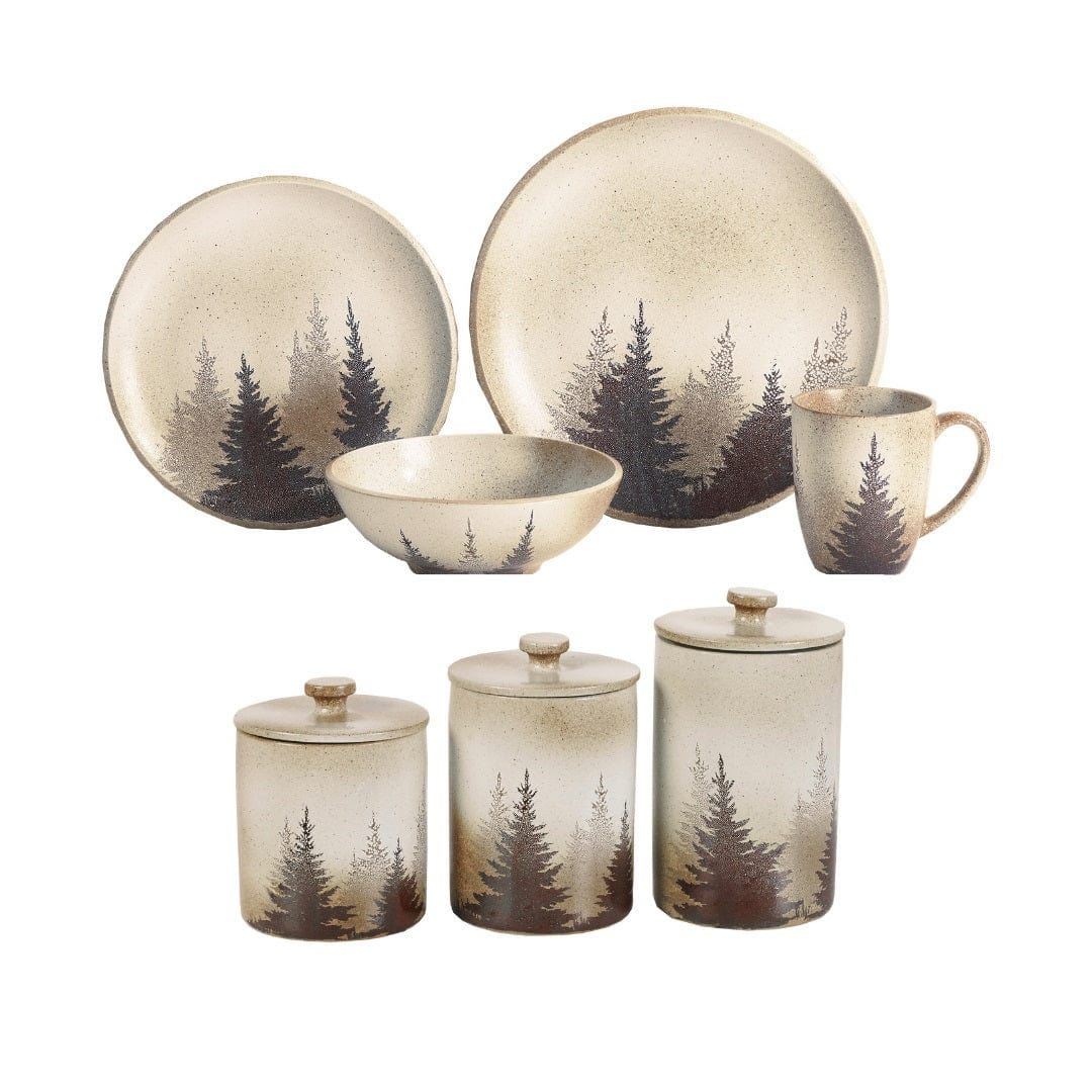 Clearwater Pines - Lodge Dinnerware &amp; Canister Set (Set of 19) - Multi