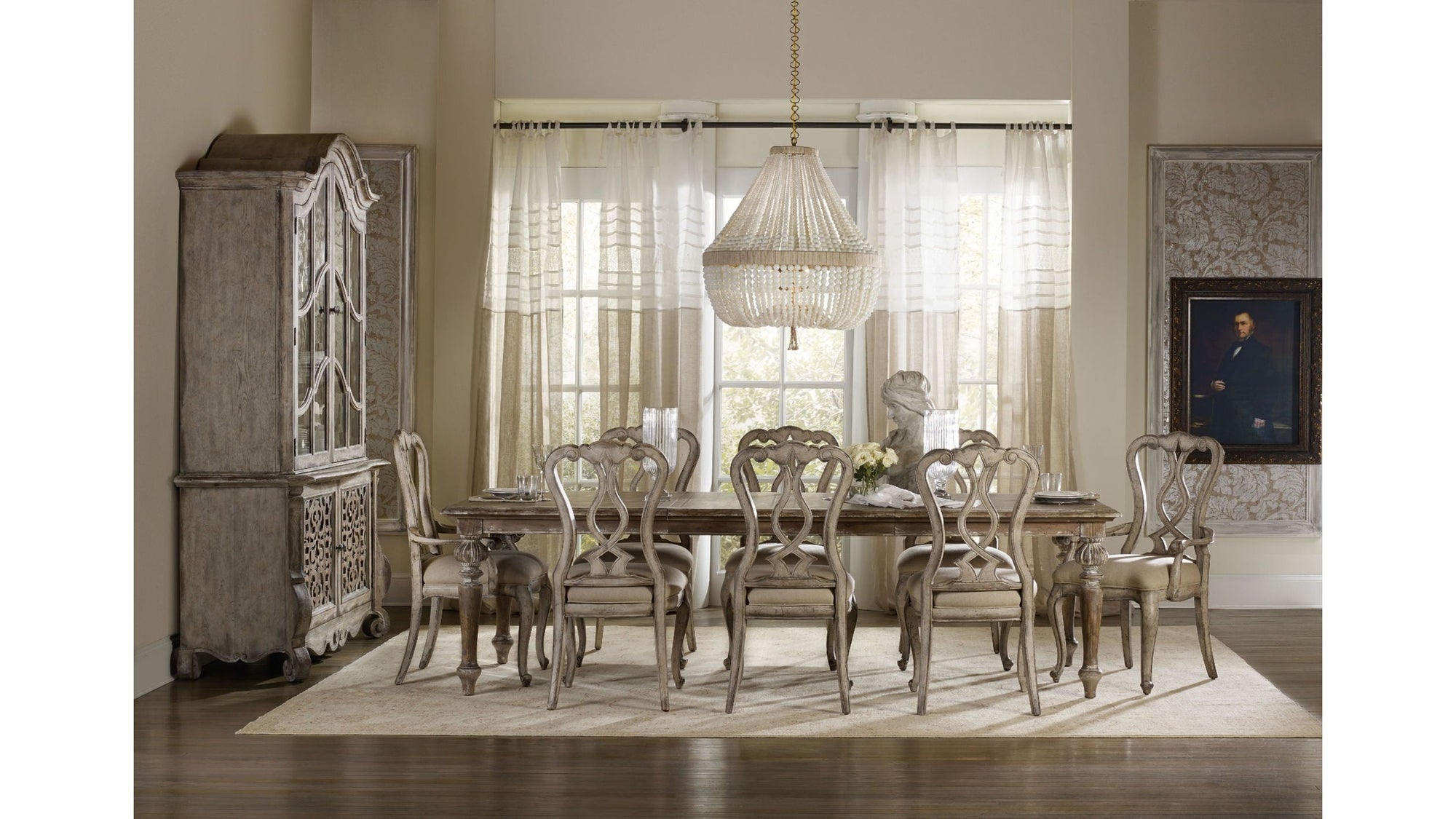 Chatelet - Rectangle Leg Dining Table With 2 18" Leaves - Light Brown
