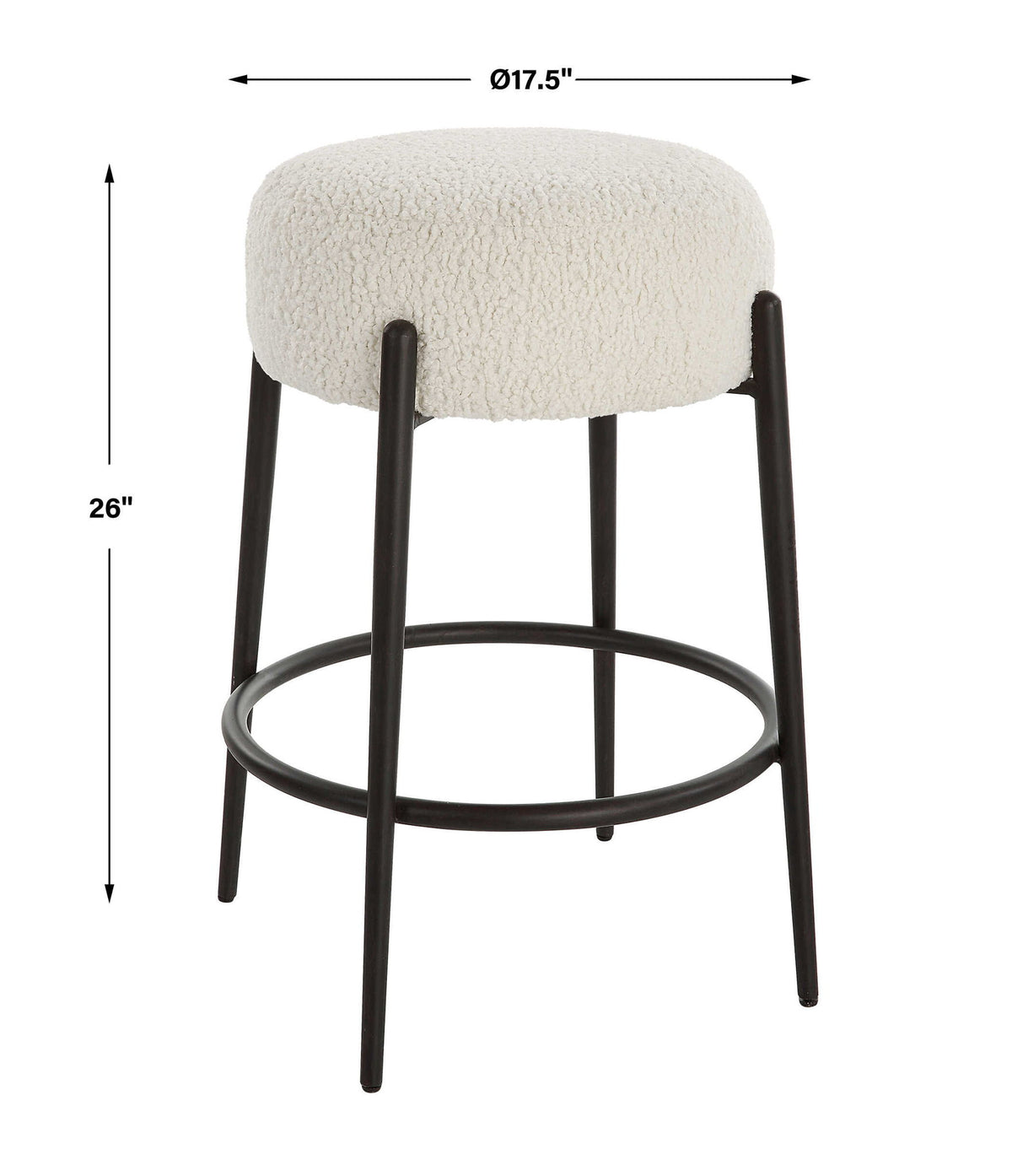 Arles - Plush Counter Stool - White