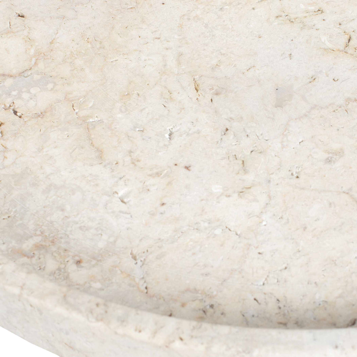 Travessa - Outdoor Round Stone Tray - White