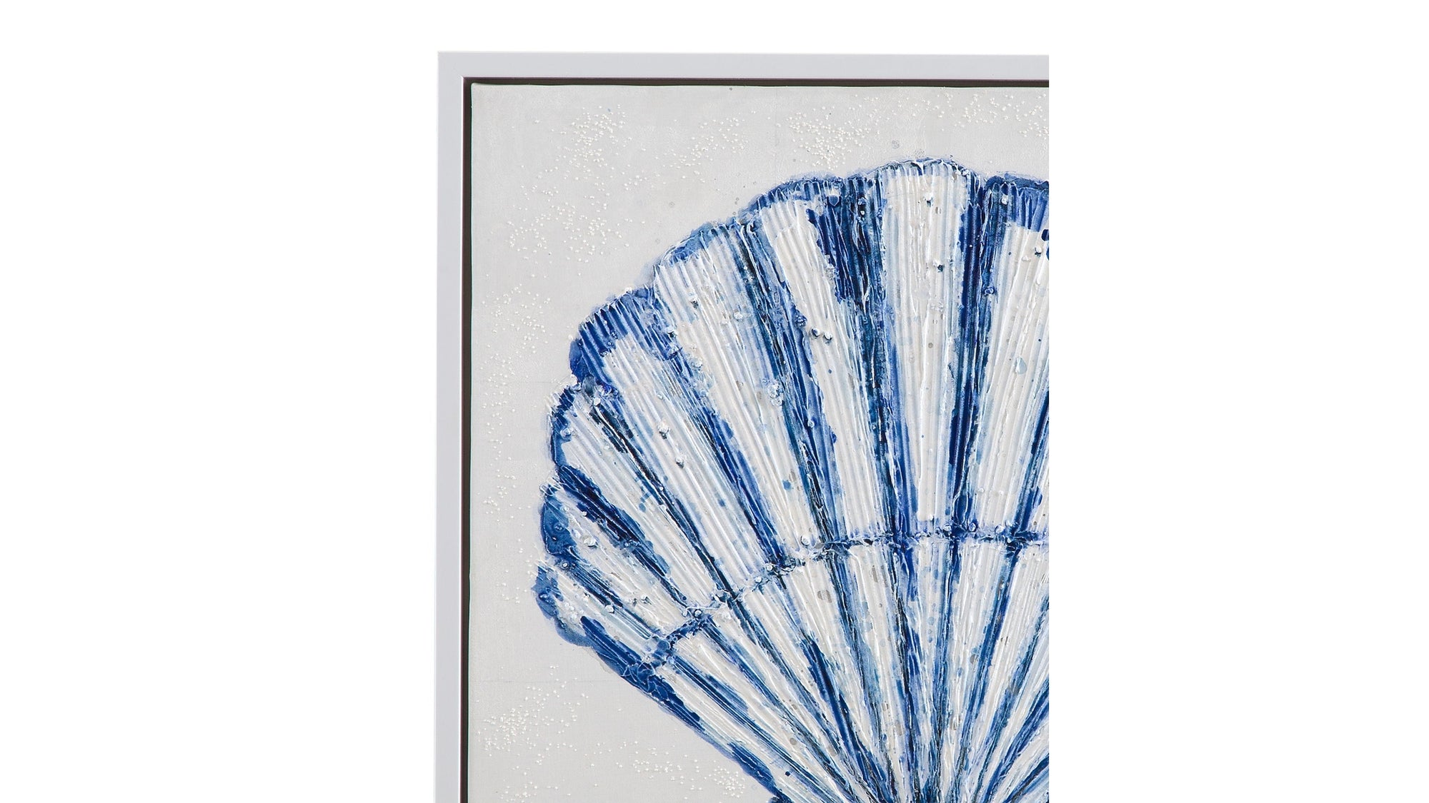 Shells Framed Canvas Set of 4 - Blue / White