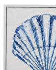 Shells Framed Canvas Set of 4 - Blue / White
