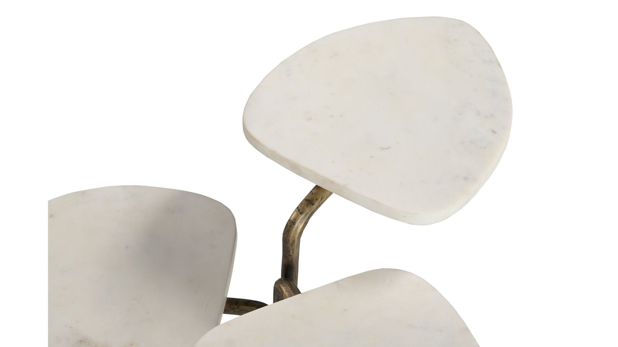 Alpine - Accent Table - Brass / White