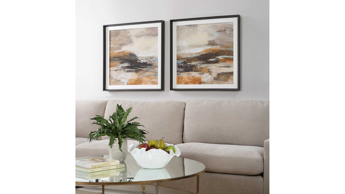 Cinnamon Shore - Framed Prints (Set of 2) - Dark Brown