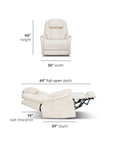 Zecliner Model 3+ Petite - Power Lift Recliner With Power Headrest, Lumbar, Heat & Massage