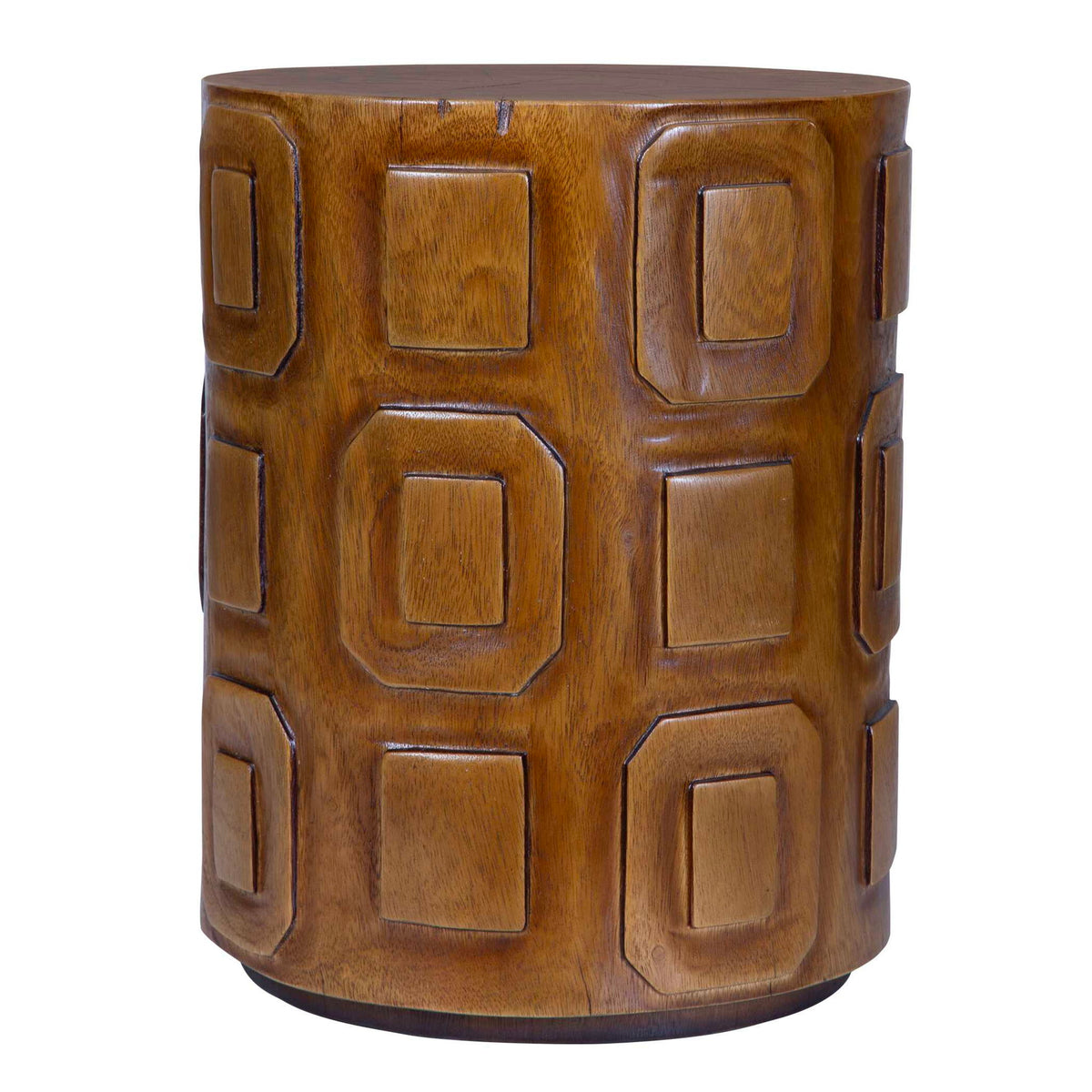 Alson - Geometric Accent Table - Dark Brown