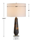 Dames - Dark Marble Table Lamp - Black / Brown