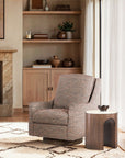 Eleana - Marble Top Round End Table - Medium Wood