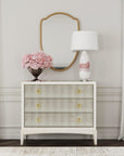 Kiara - Bronze Mirror Glam Hall Chest - White