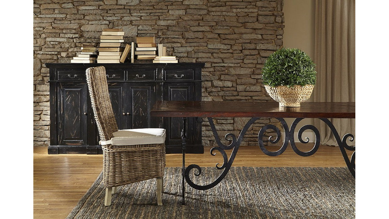 Woven Kubu Highback Side Chair Set of 2 - Light Brown