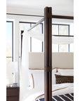 Retreat - Pole Rattan Upholstered Poster Bed With Canopy