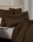 Satin Channel - King Quilt Set (Set of 3) - Chocolate