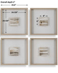 Studying Sepia - Hand Painted Canvases (Set of 4) - Light Brown
