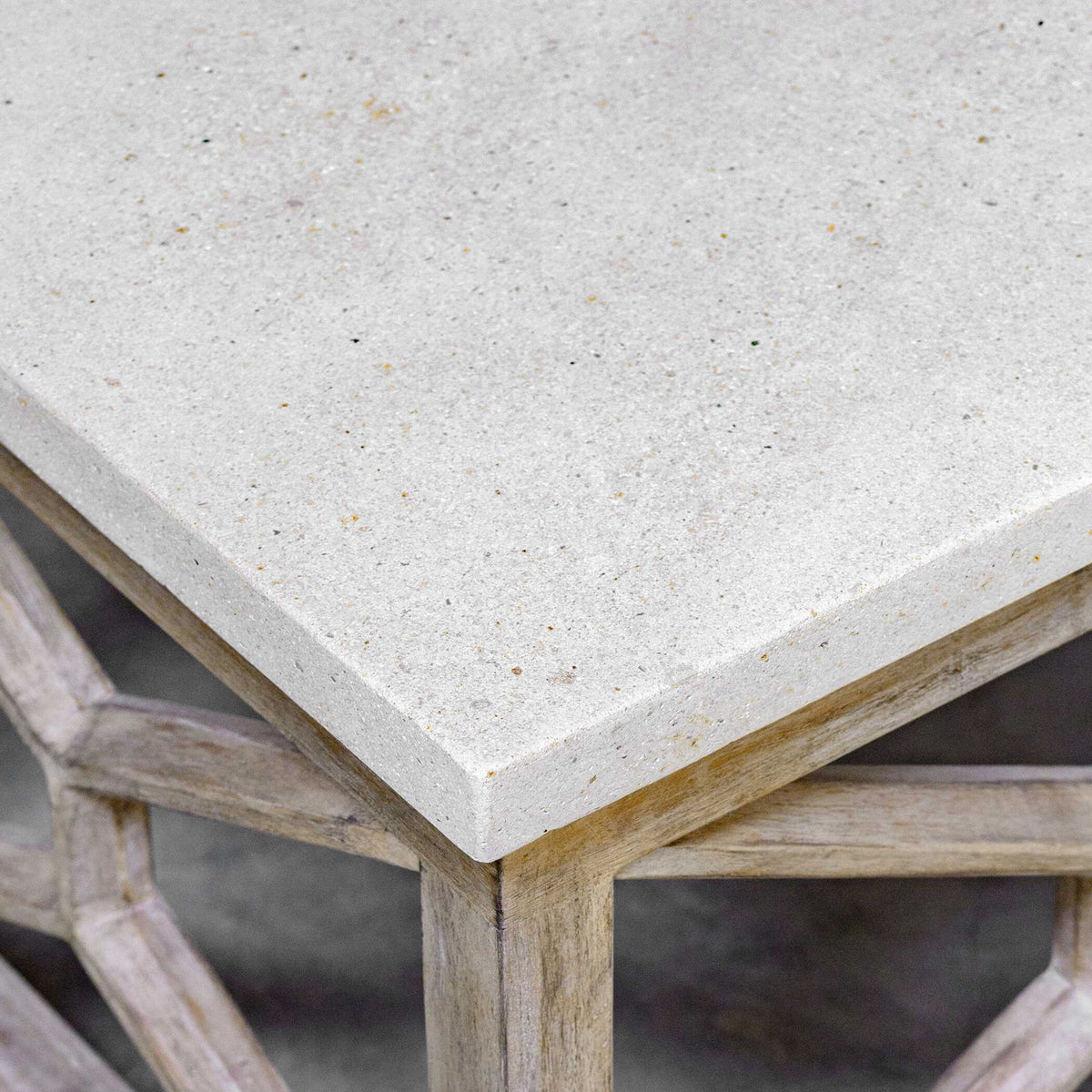 Catali - Stone Coffee Table - White &amp; Light Brown