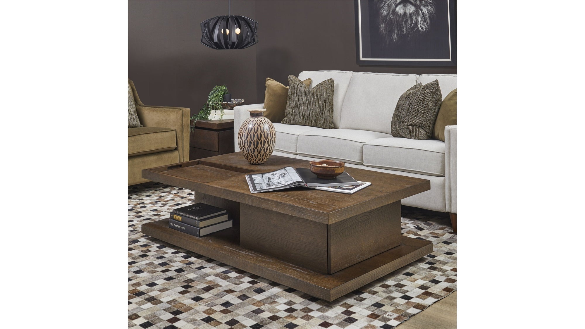 Athens - Rectangular Coffee Table With Casters - Chocolate Brown