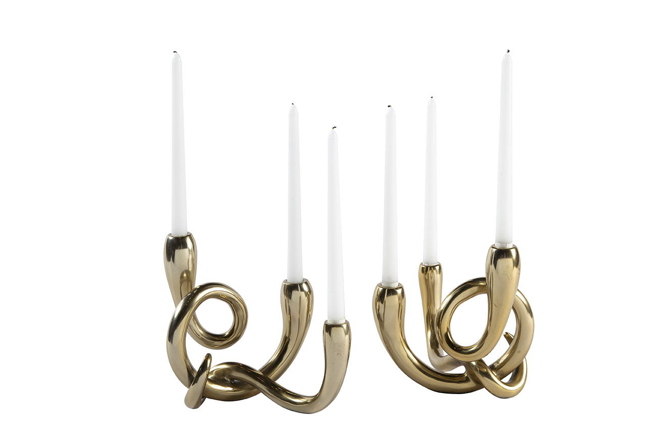 Christi - Candle Holder Set (Set of 2) - Gold