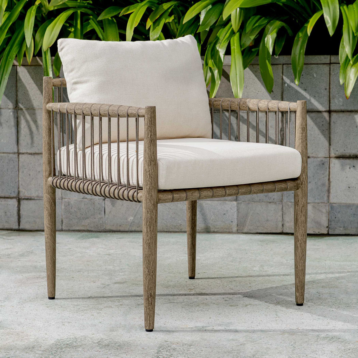 Borneo - Outdoor Dining Chair - White / Dark Gray