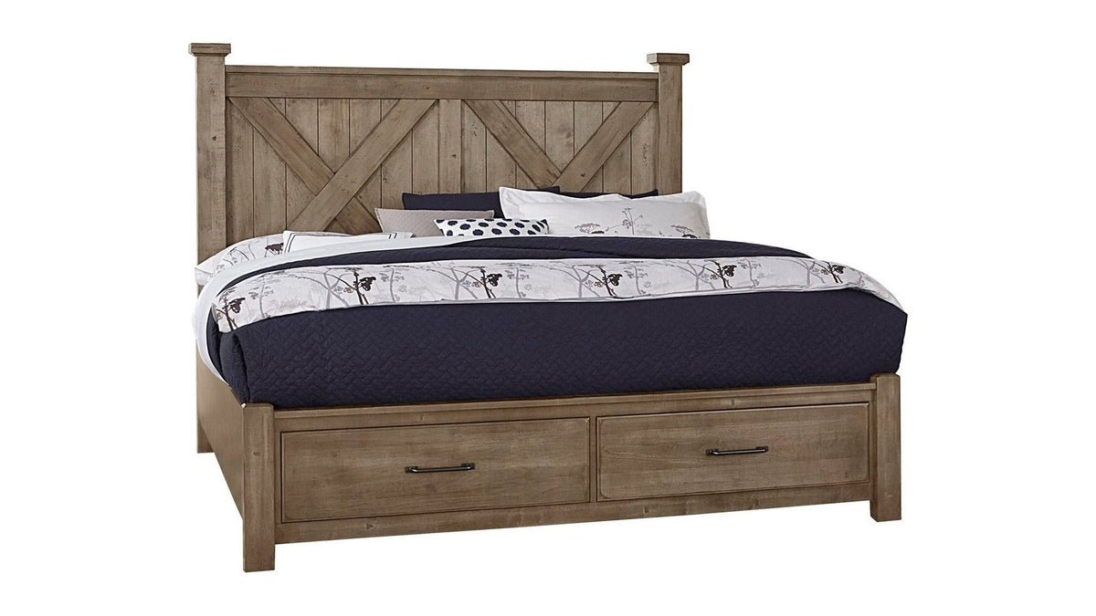 Cool Rustic - X Bed With Storage Footboard