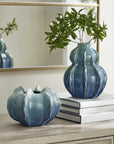 Ocean Wave - Outdoor Glazed Vases (Set of 2) - Blue / Green