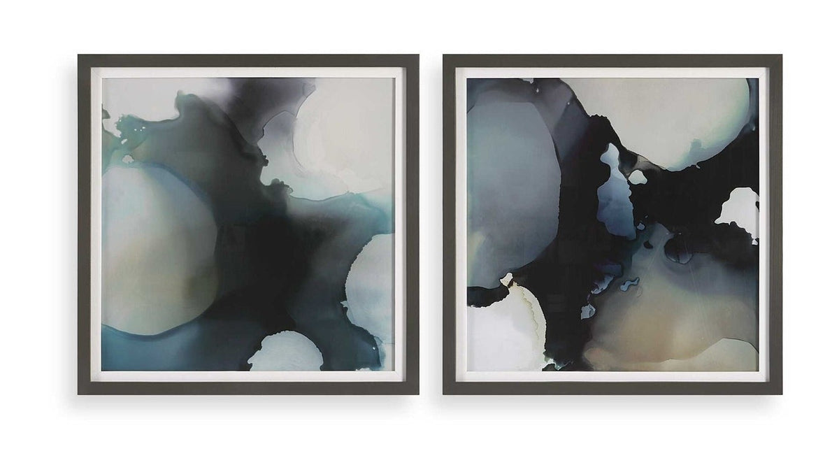 Telescopic - Abstract Framed Prints Set of 2 - Black