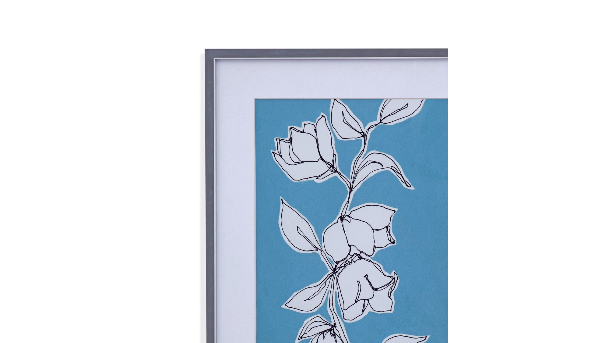Botanic Drawing II Framed Print - Blue