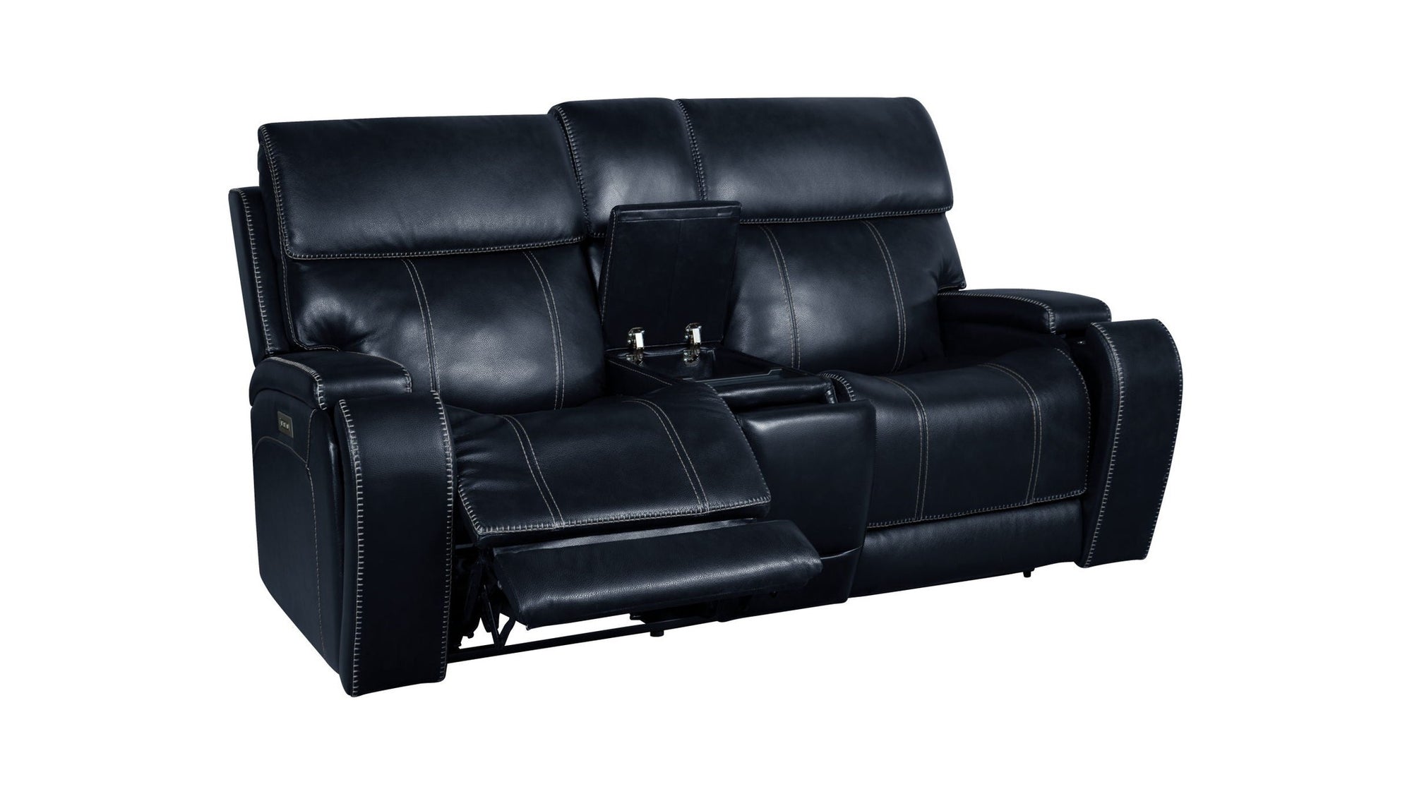 Glenwood - Power Console Loveseat-Recliner With Power And Power Headrest And Lumbar Layflat