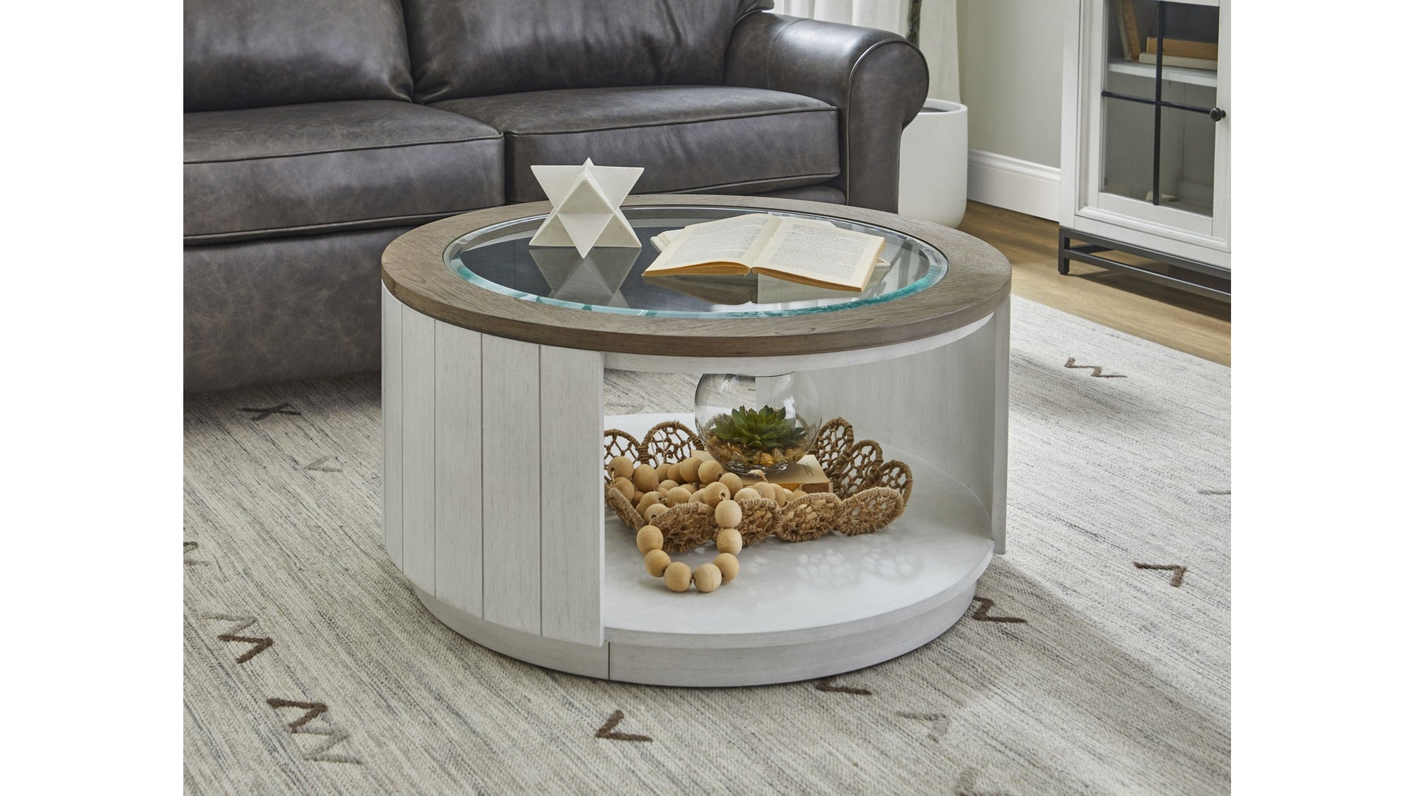 Melody - Round Coffee Table With Casters - White