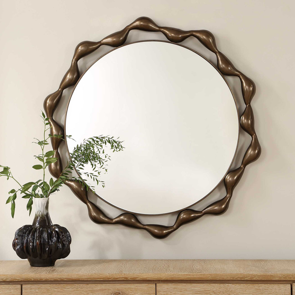 Remolino - Round Mirror - Bronze