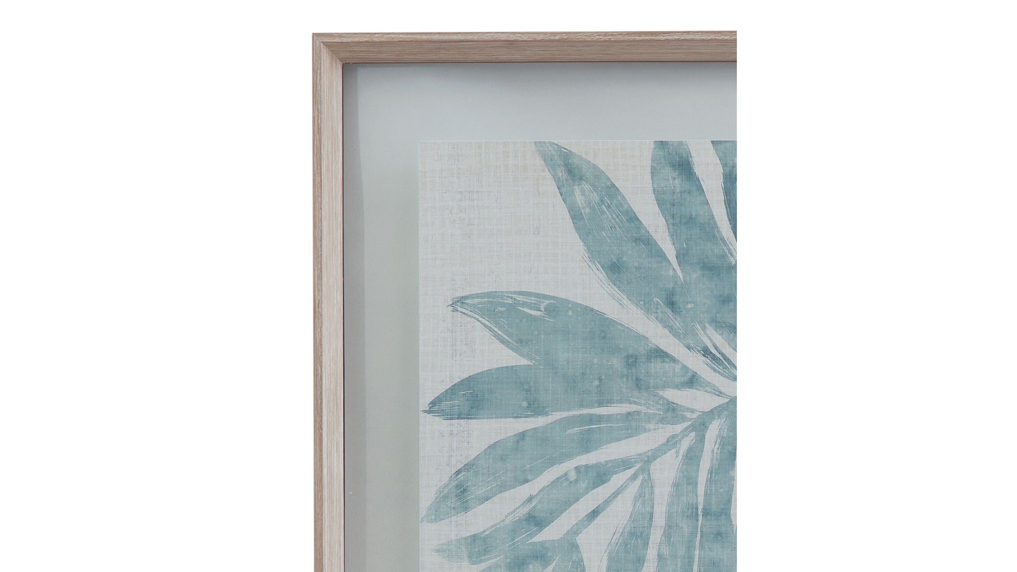 Burlap Ocean Palm IX Framed Print - Light Blue