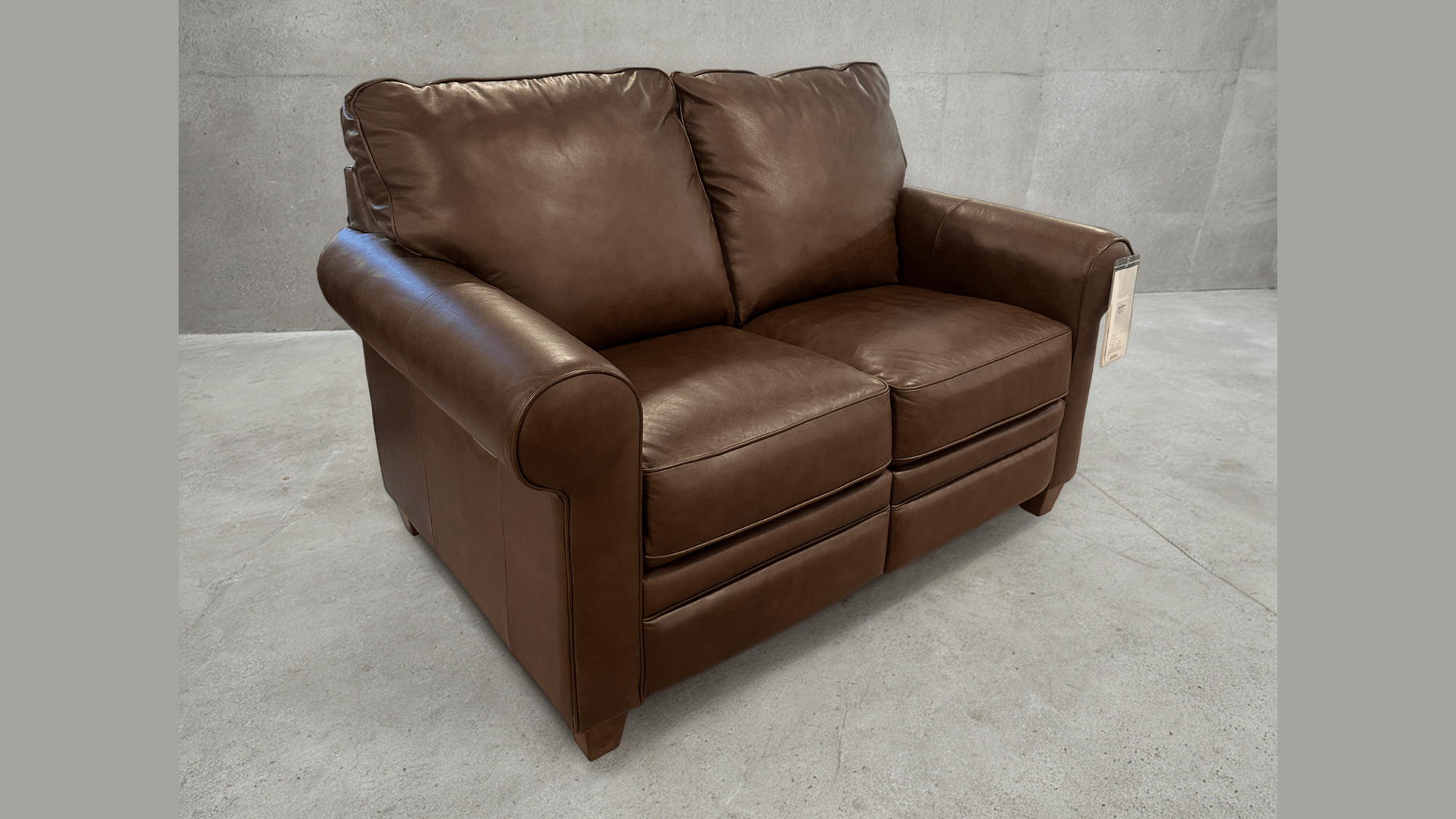 Final Closeout: Space Saver Leather Power Reclining Loveseat