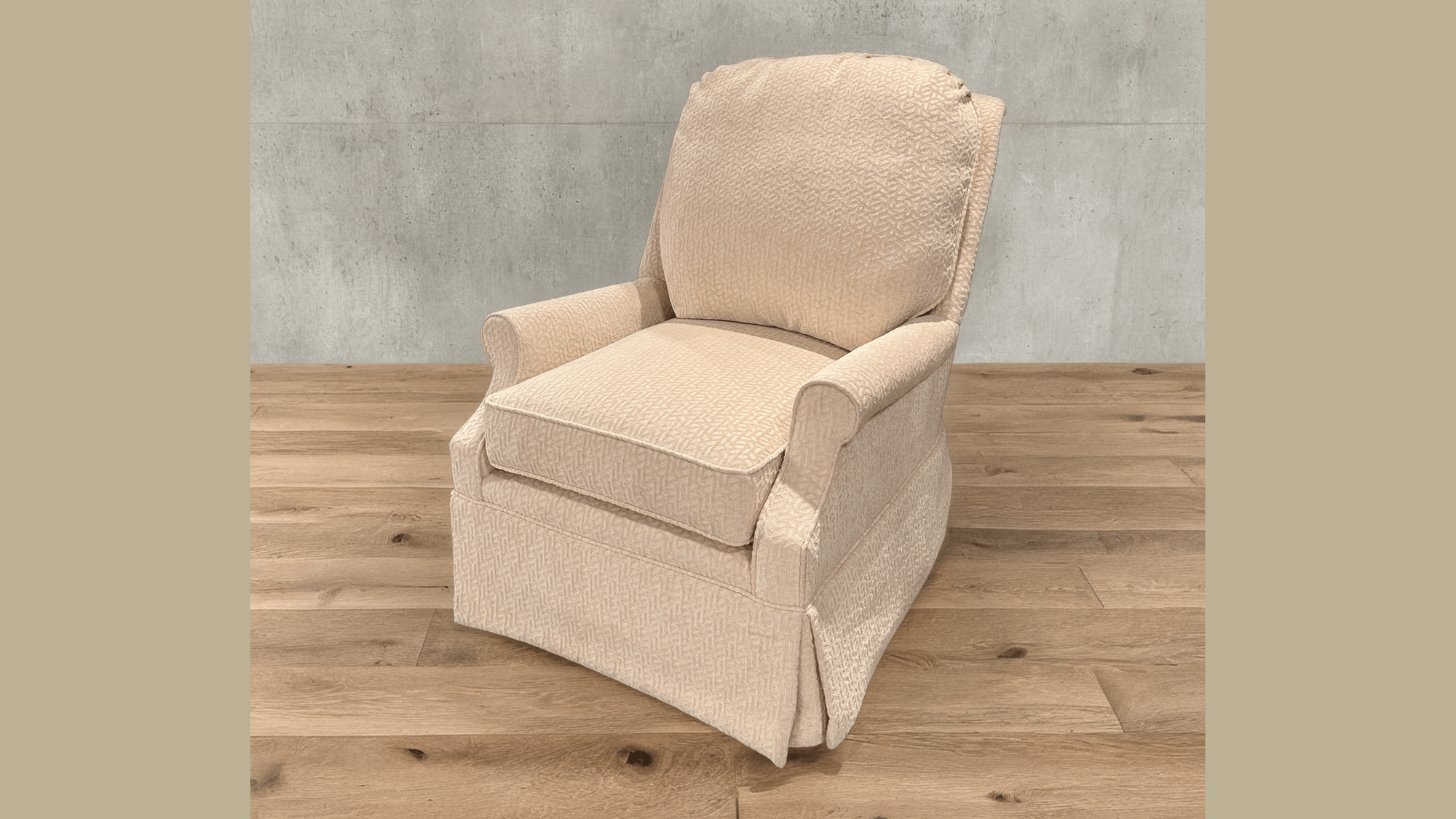 Final Closeout: Light Pink Skirted Swivel Rocker